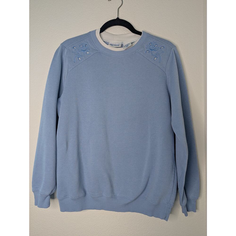 VTG Blair Double Cuffed Crewneck Pullover Grannycore Sz M